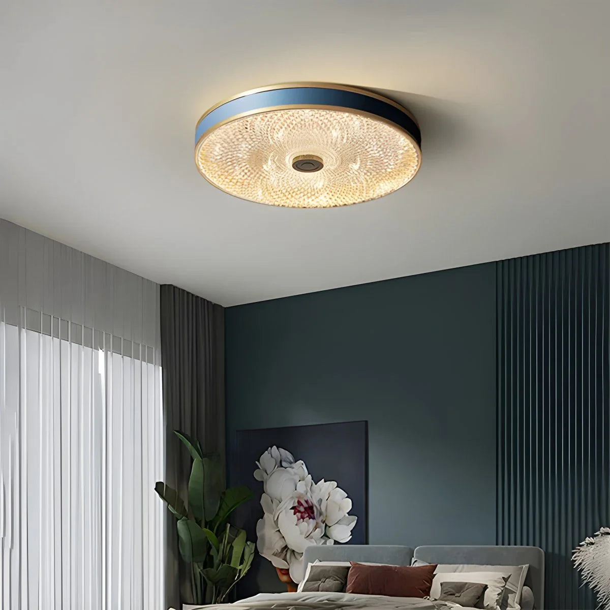 Feyran Ultrathin Circular Crystal Glass Ceiling Light