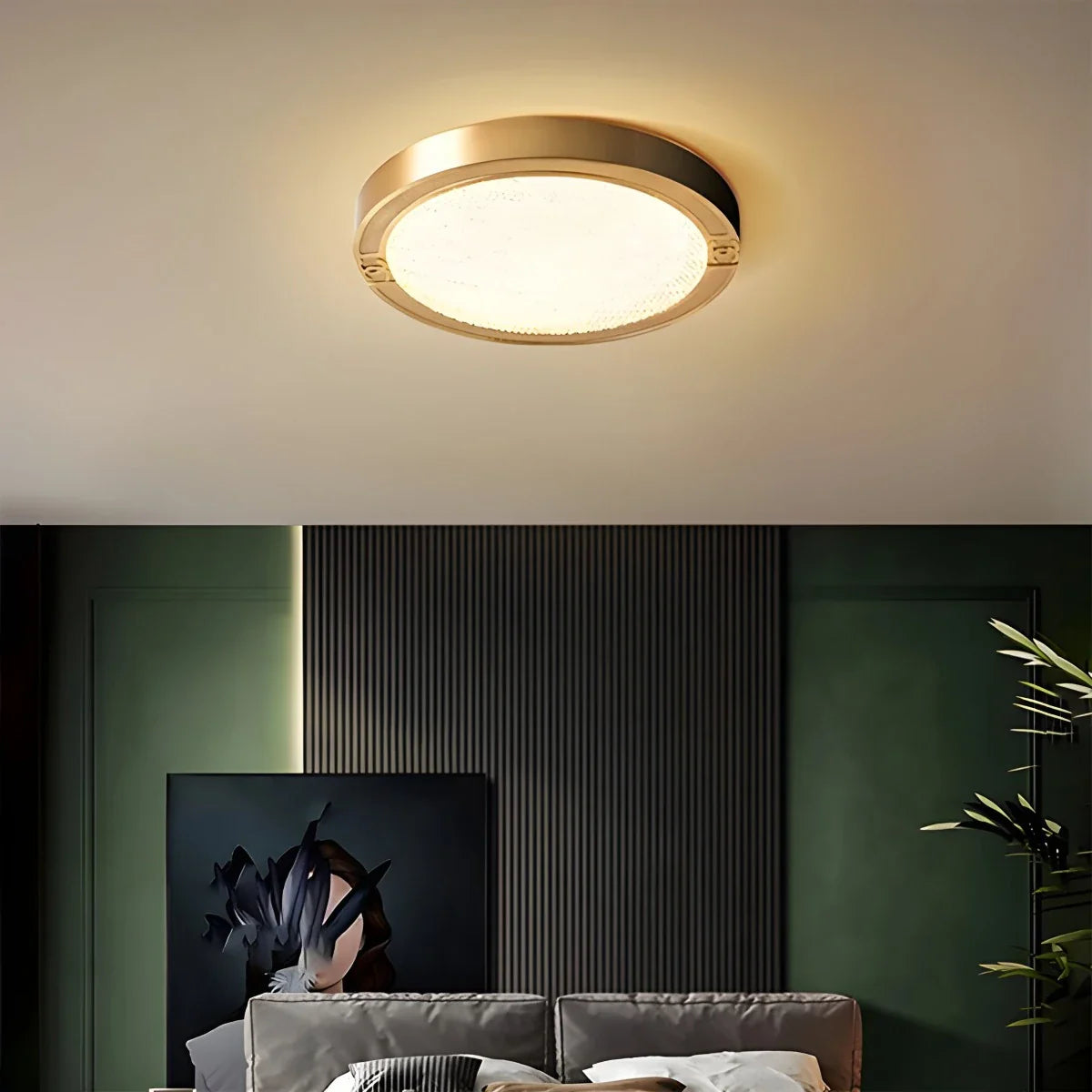 Feyran Ultrathin Circular Crystal Glass Ceiling Light