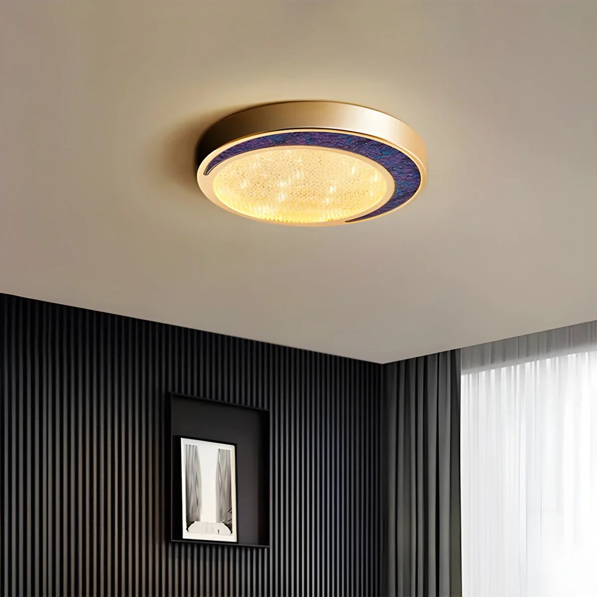 Feyran Ultrathin Circular Crystal Glass Ceiling Light