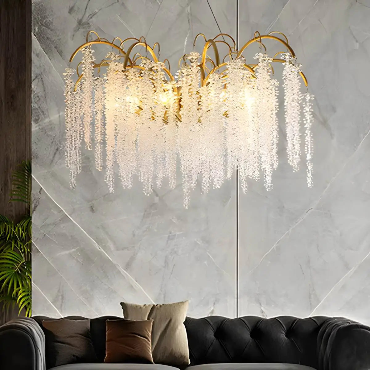 Feyran Crystal Tassel Chandelier for Living Room