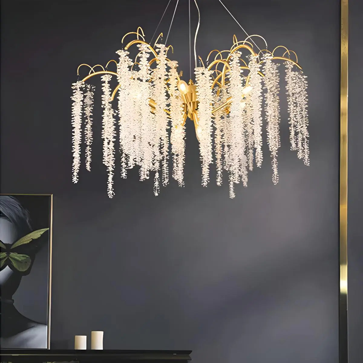 Feyran Crystal Tassel Chandelier for Living Room
