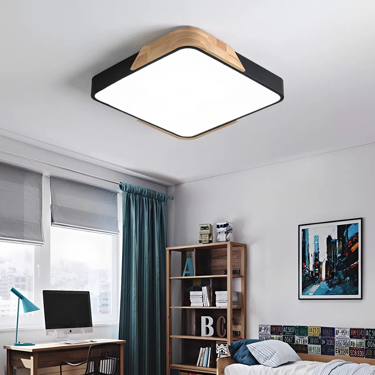 Feyran Minimalist Wood Ceiling Light for Bedroom