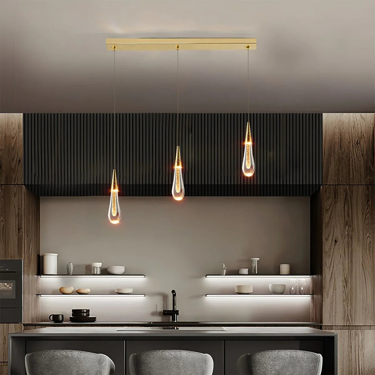 Feyran Drop Crystal Chrome Pendant Light for Bedroom
