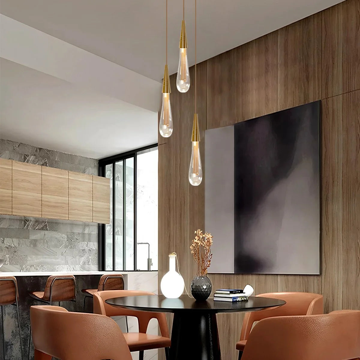Feyran Drop Crystal Chrome Pendant Light for Bedroom