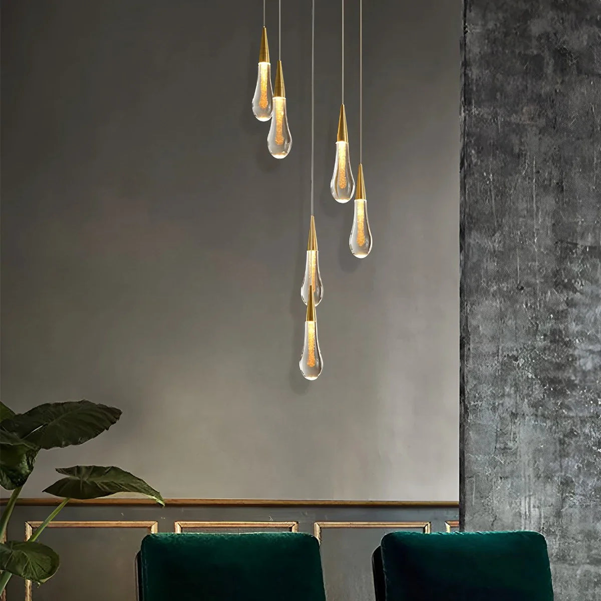 Feyran Drop Crystal Chrome Pendant Light for Bedroom