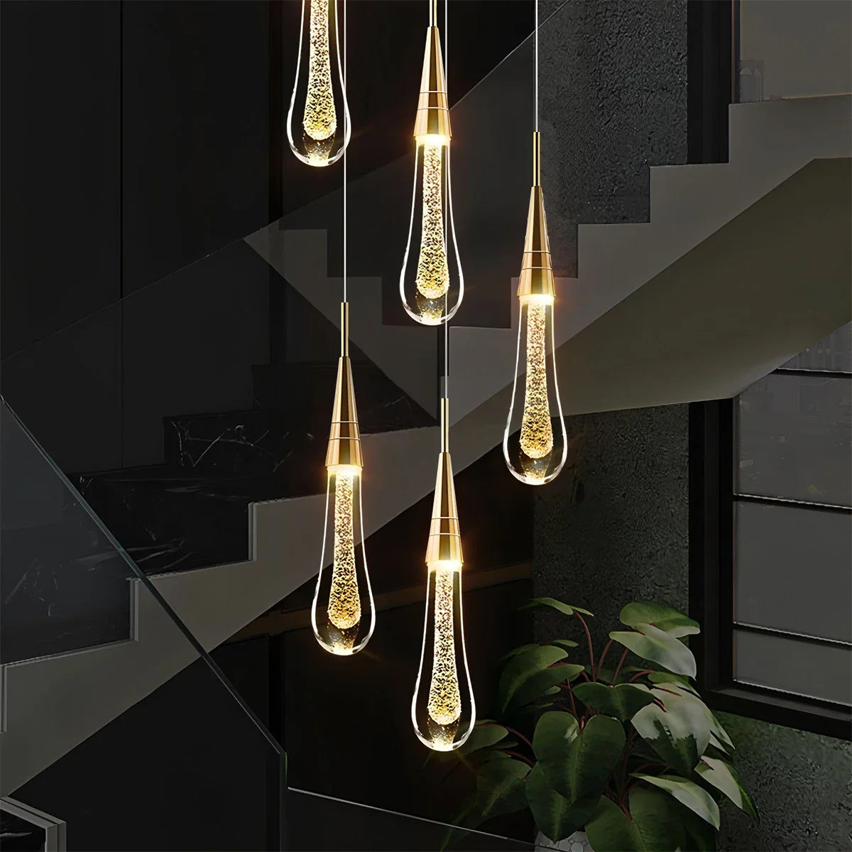Feyran Drop Crystal Chrome Pendant Light for Bedroom
