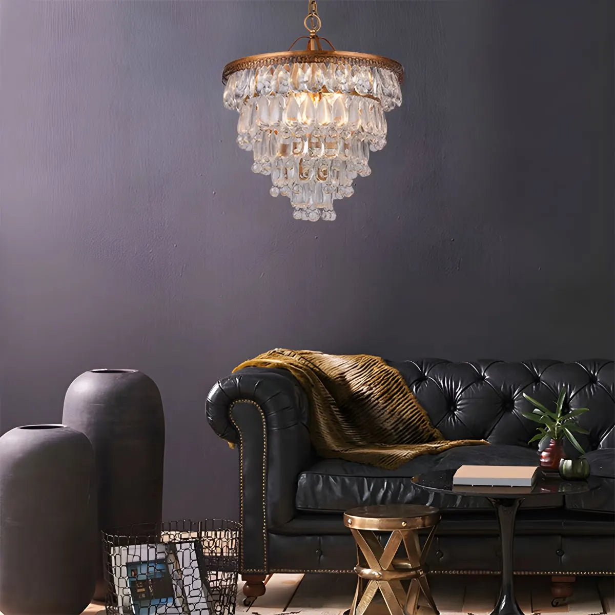 Feyran Droplet Crystal Chandelier for Dining Room