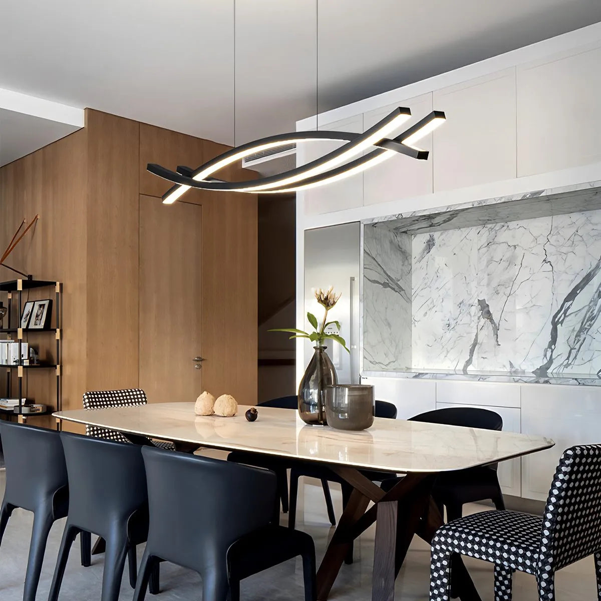 Feyran Eraj Curved LED Pendant Light for Kitchen Island