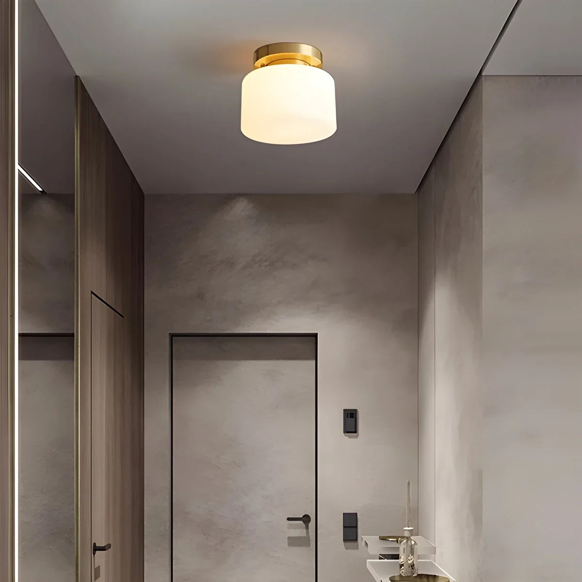 Feyran European Style Copper Glass Ceiling Lamp-D