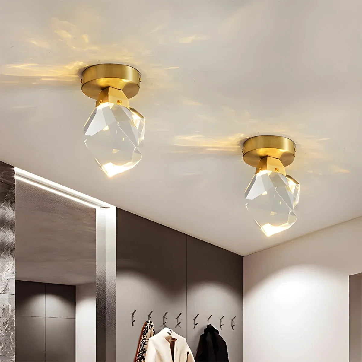 Feyran European Style Copper Glass Ceiling Lamp-G