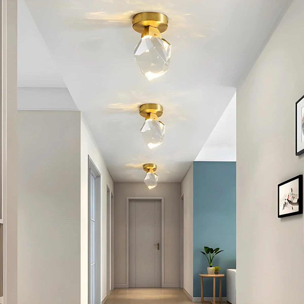 Feyran European Style Copper Glass Ceiling Lamp-G