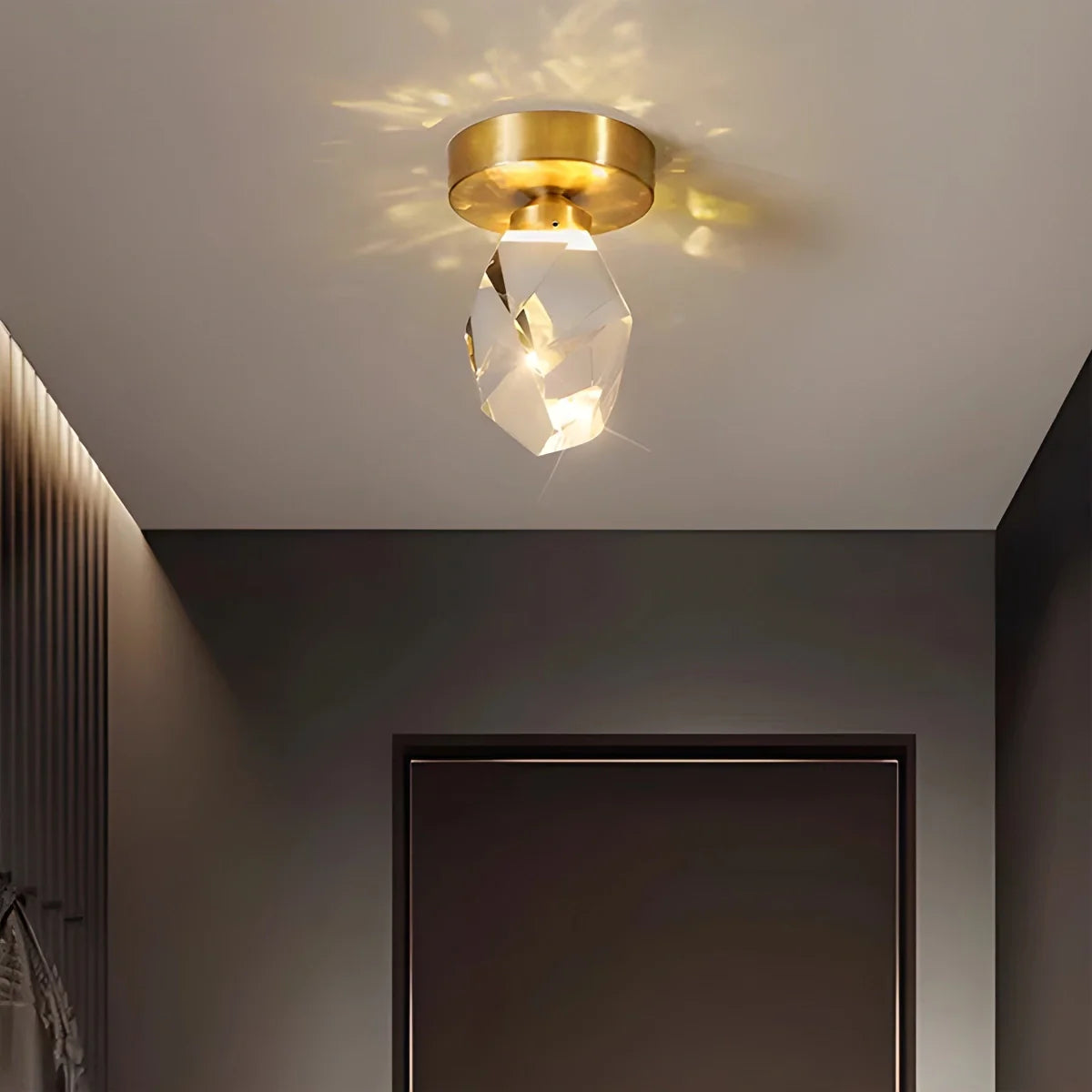 Feyran European Style Copper Glass Ceiling Lamp-G