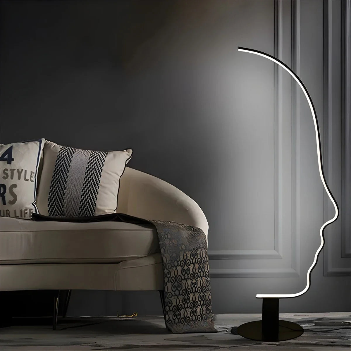 Feyran Facial Profile Sculptural Floor Lamp