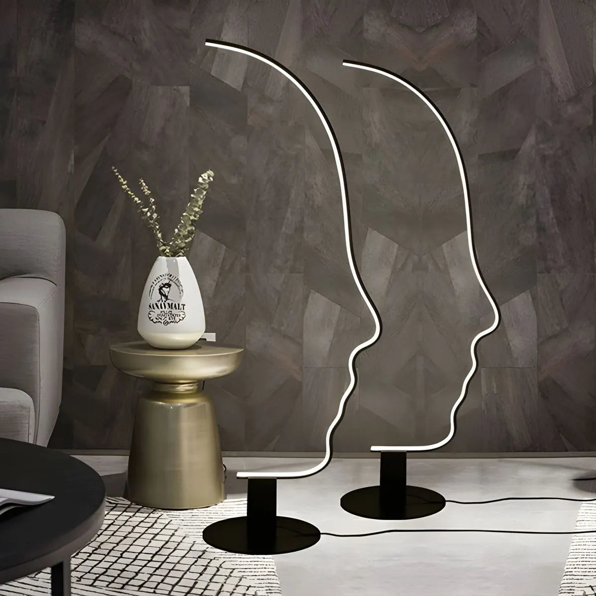 Feyran Facial Profile Sculptural Floor Lamp