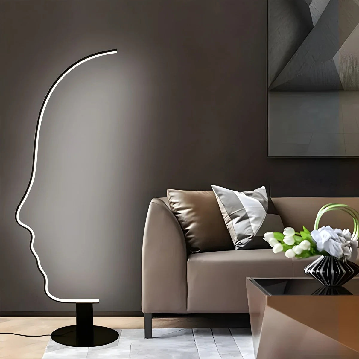 Feyran Facial Profile Sculptural Floor Lamp