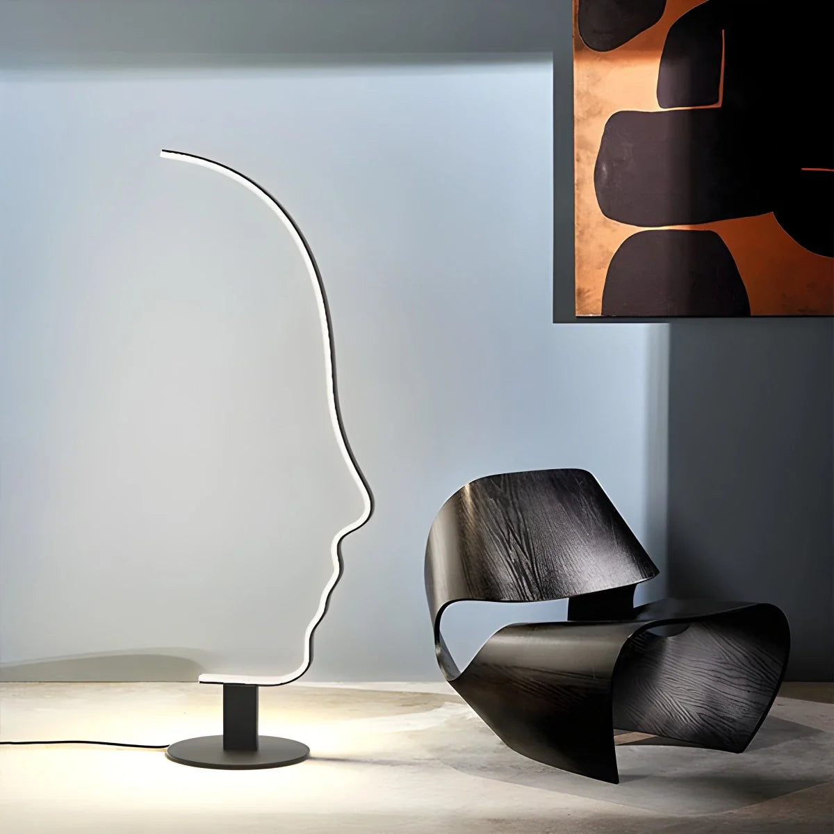 Feyran Facial Profile Sculptural Floor Lamp