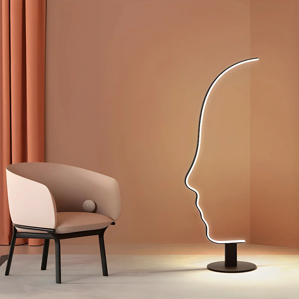 Feyran Facial Profile Sculptural Floor Lamp