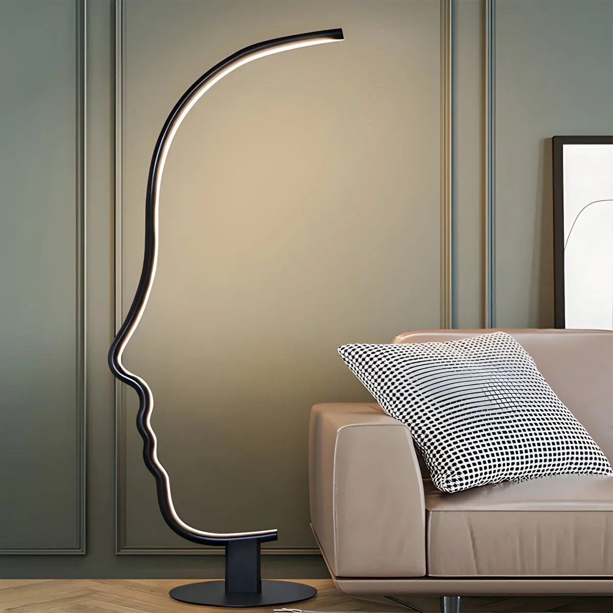 Feyran Facial Profile Sculptural Floor Lamp