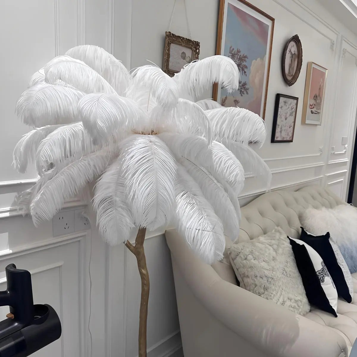 Feyran Feather Palm Tree Floor Lamp for Living Room