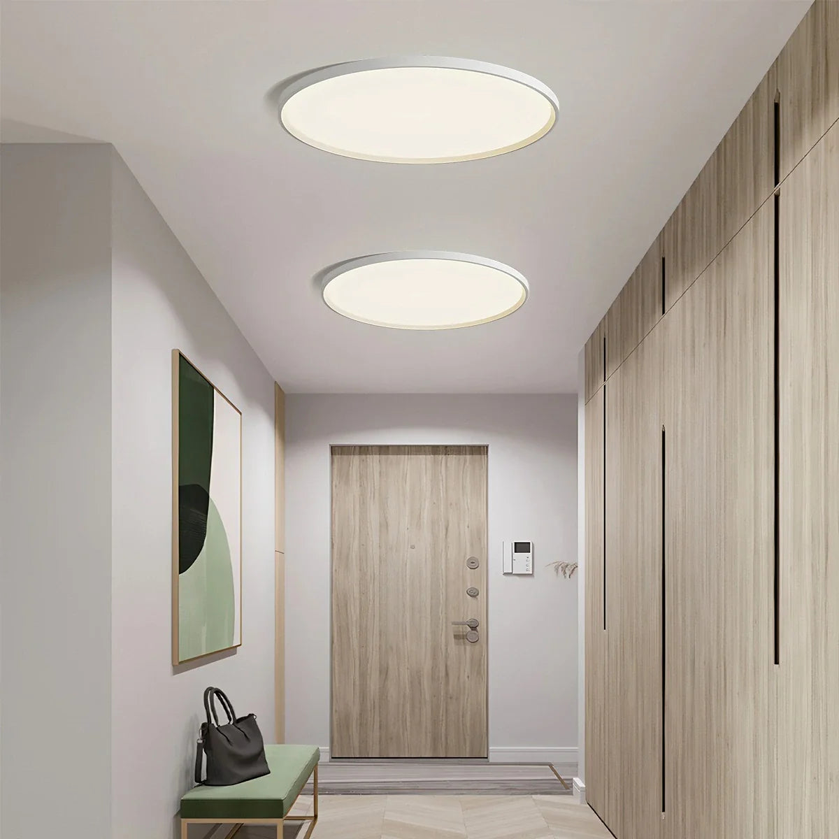 Feyran Flat Round Flush Mount Ceiling Light for Bedroom