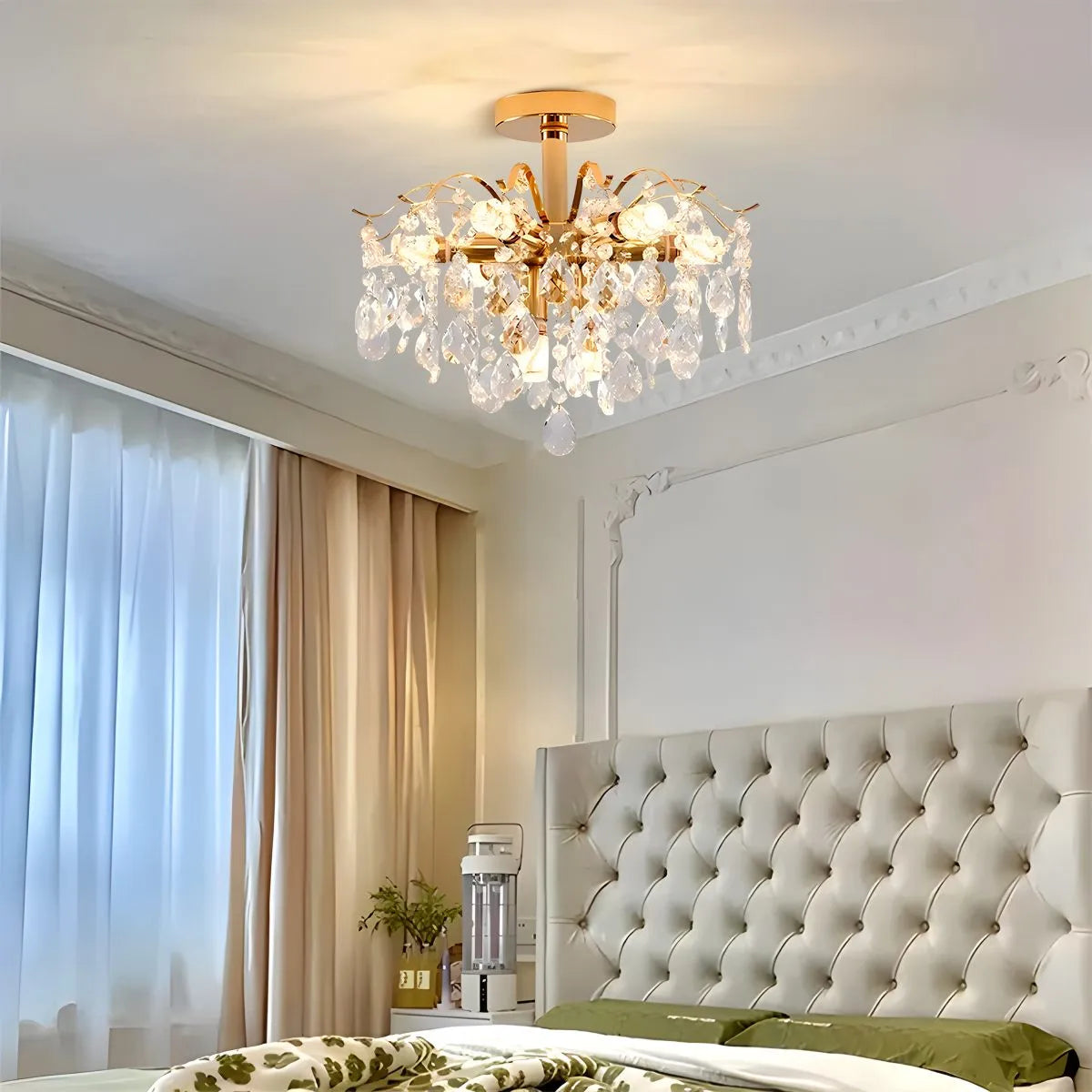 Feyran French Vintage Crystal Ceiling Chandelier