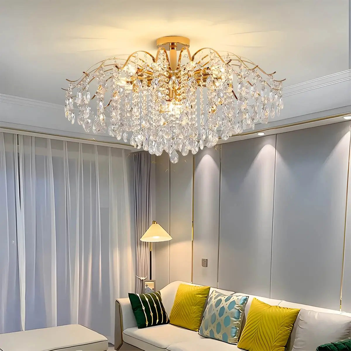 Feyran French Vintage Crystal Ceiling Chandelier