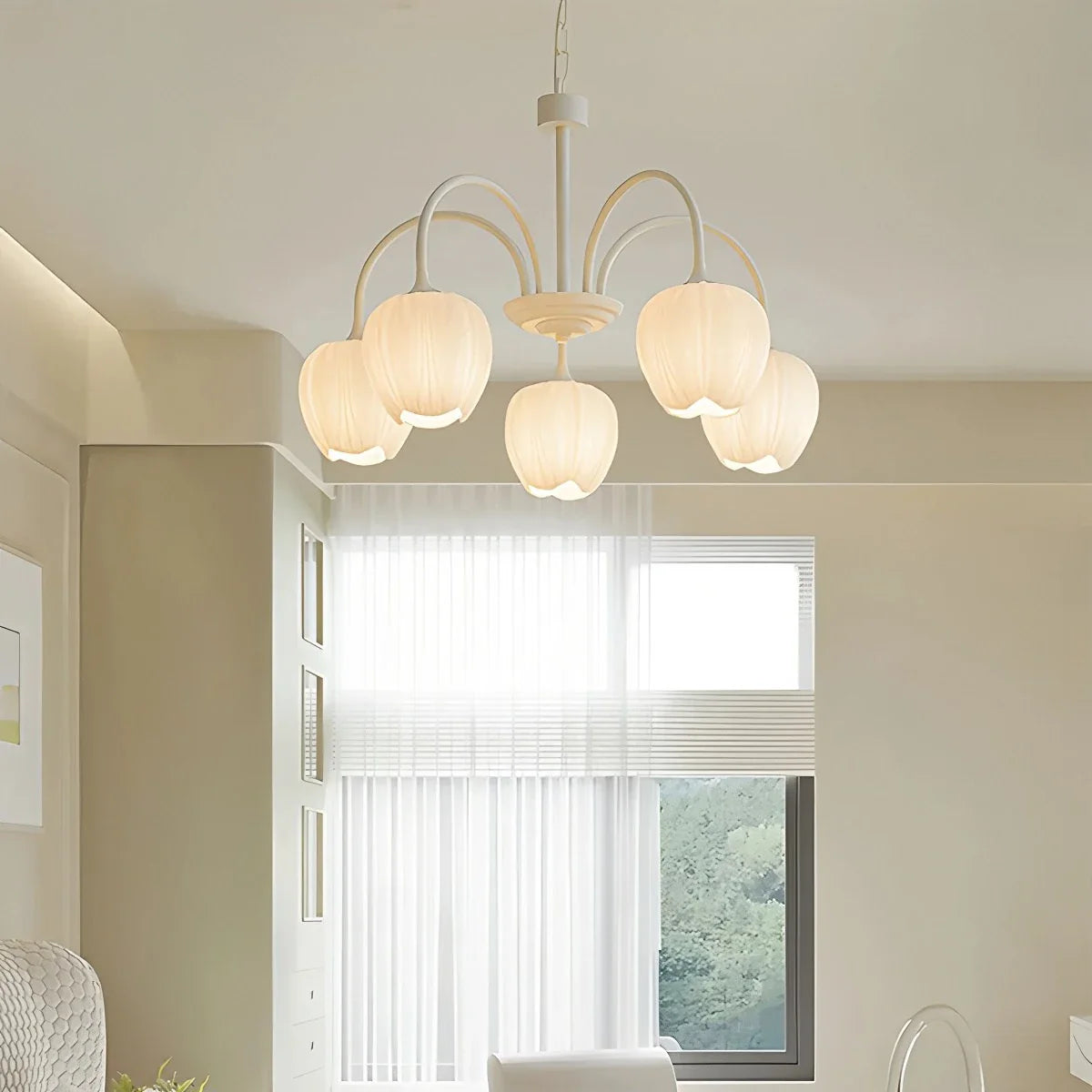 Feyran French Romance Tulip Matcha Chandelier