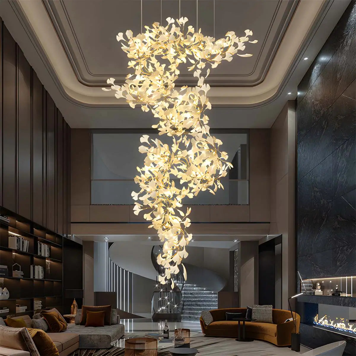 Feyran Large Ginkgo Leaf Chandelier