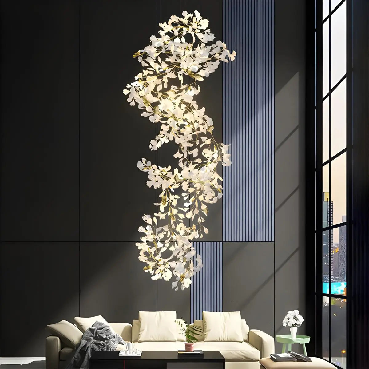 Feyran Large Ginkgo Leaf Chandelier