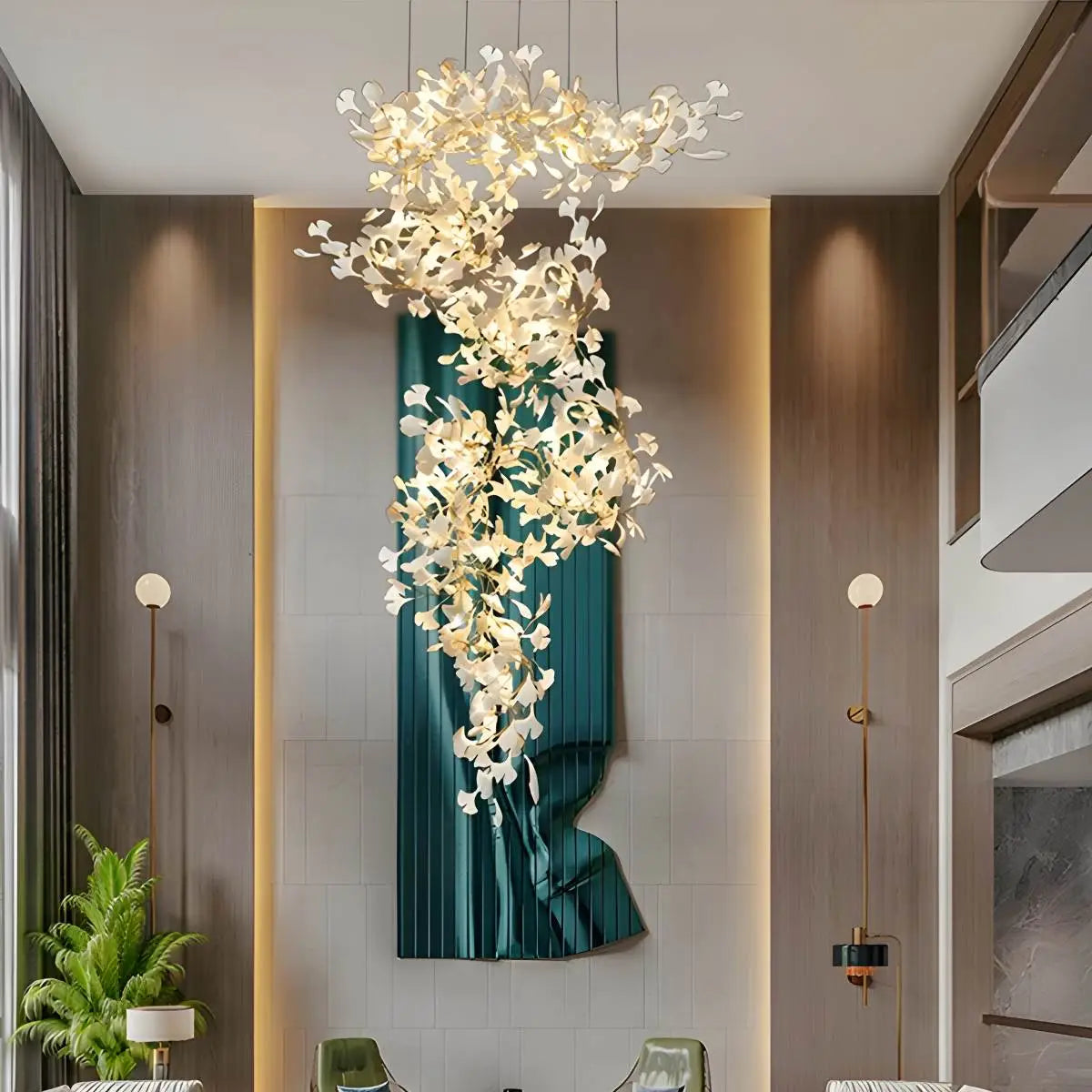 Feyran Large Ginkgo Leaf Chandelier