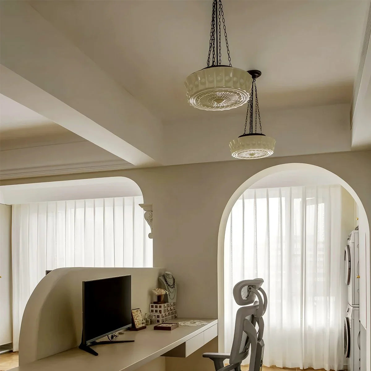 Feyran Hailie Vintage French Dome Pendant Light for Living Room