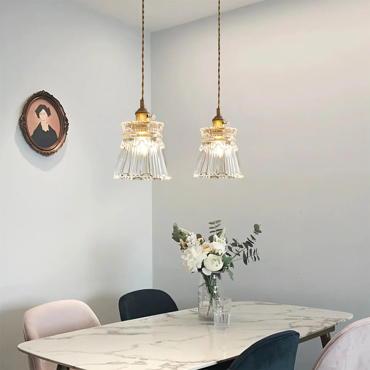Feyran Isabel Glass Pendant Light for Kitchen Island
