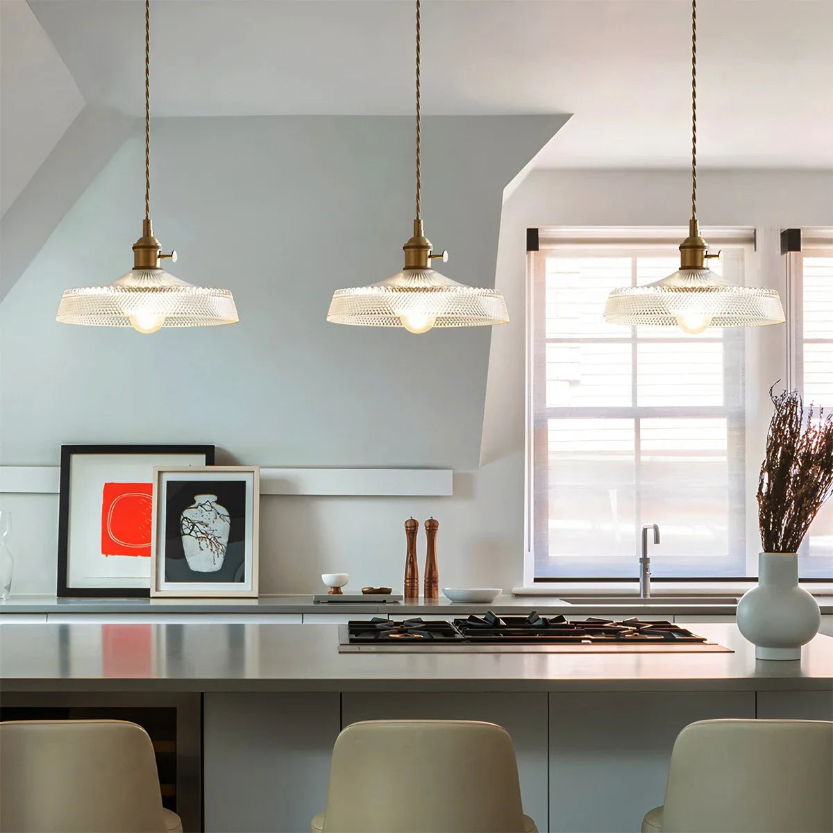Feyran Isabel Glass Pendant Light for Kitchen Island