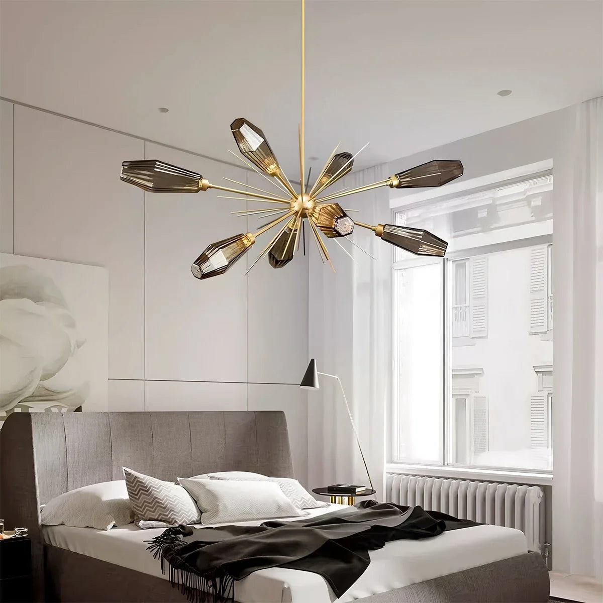 Feyran Kristal Rock Glass Chandelier for Dining Room