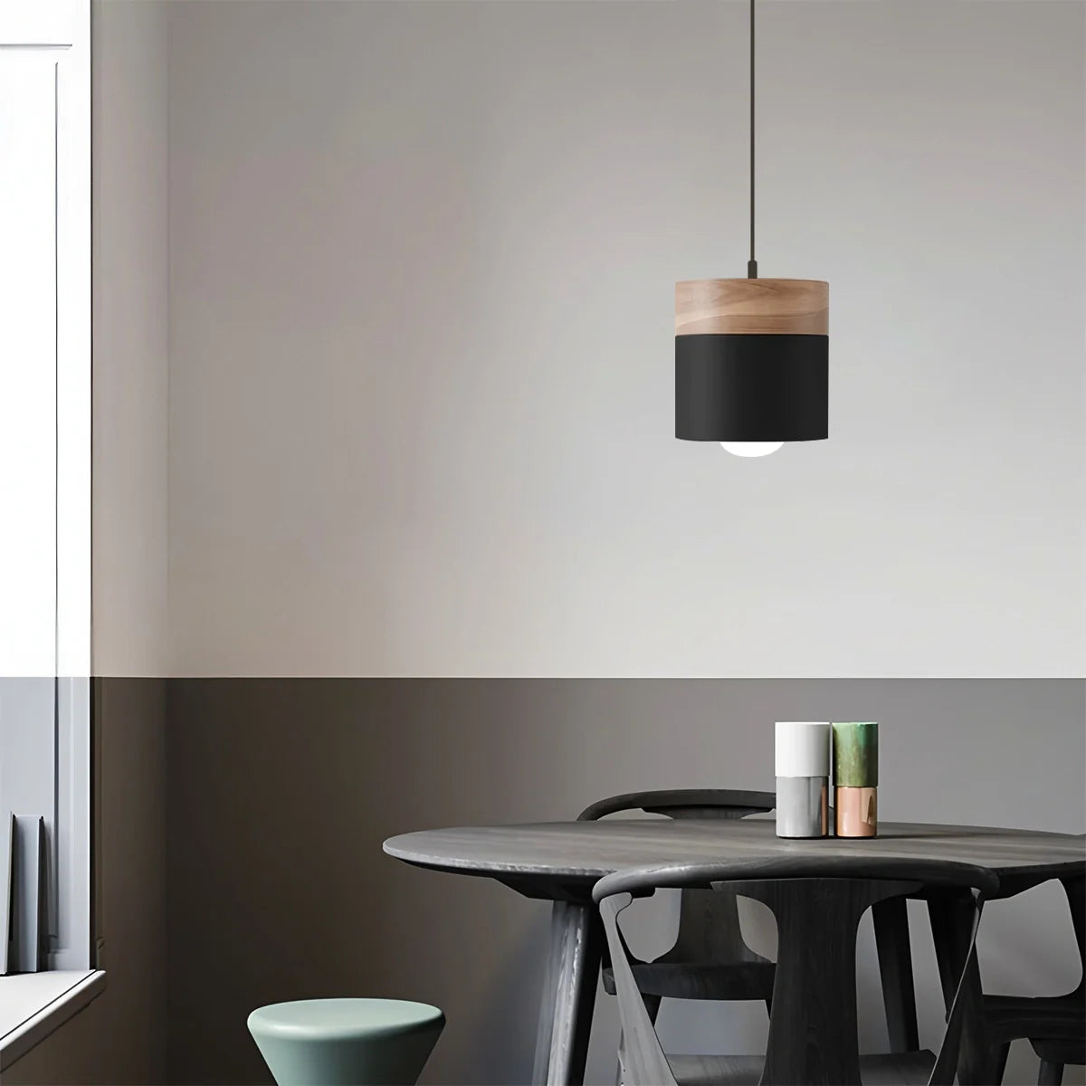 Feyran Laetus Modern Wood Accent Pendant Light