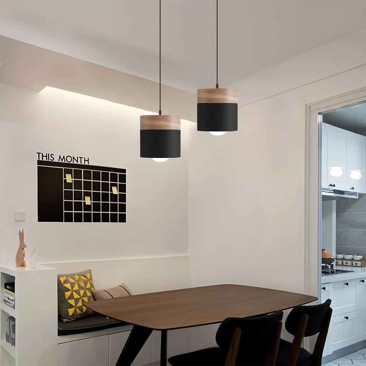 Feyran Laetus Modern Wood Accent Pendant Light