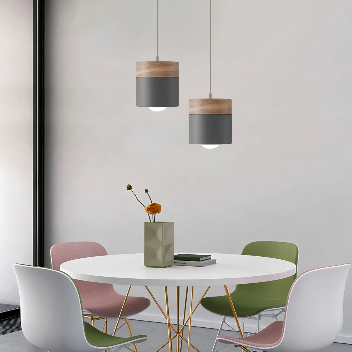 Feyran Laetus Modern Wood Accent Pendant Light