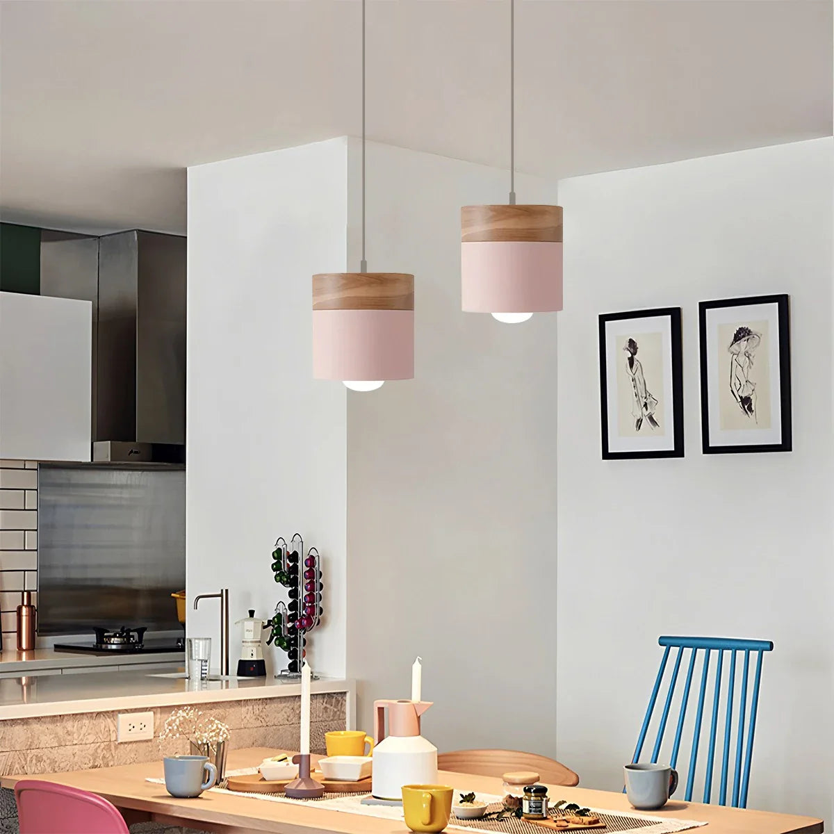 Feyran Laetus Modern Wood Accent Pendant Light