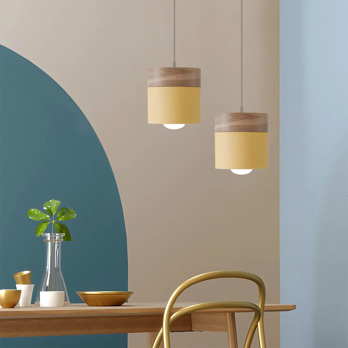 Feyran Laetus Modern Wood Accent Pendant Light