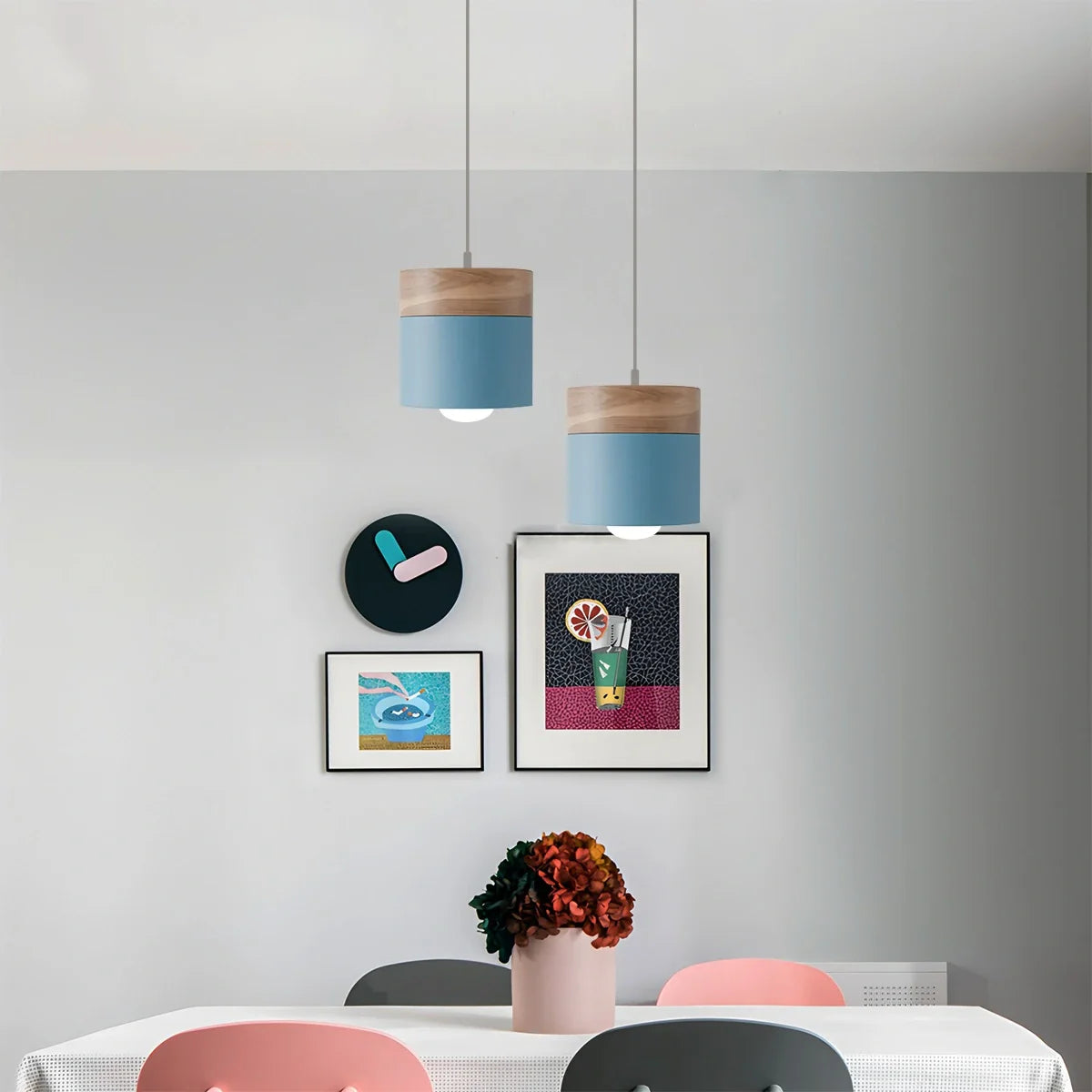 Feyran Laetus Modern Wood Accent Pendant Light