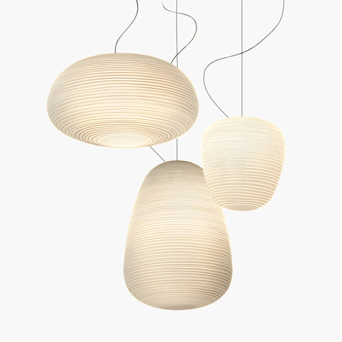 Feyran Lantern Blown Glass Pendant Light for Dining Room