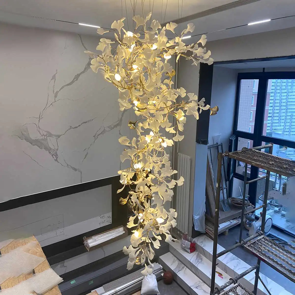 Feyran Large Ginkgo Leaf Chandelier