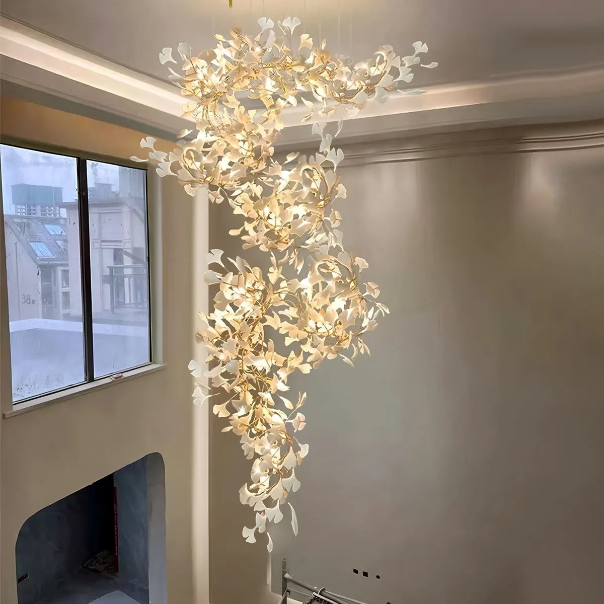 Feyran Large Ginkgo Leaf Chandelier