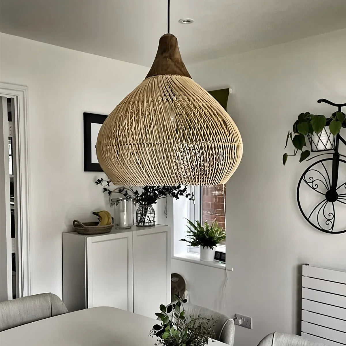 Feyran Rattan Lantern Pendant Light for Dining Room