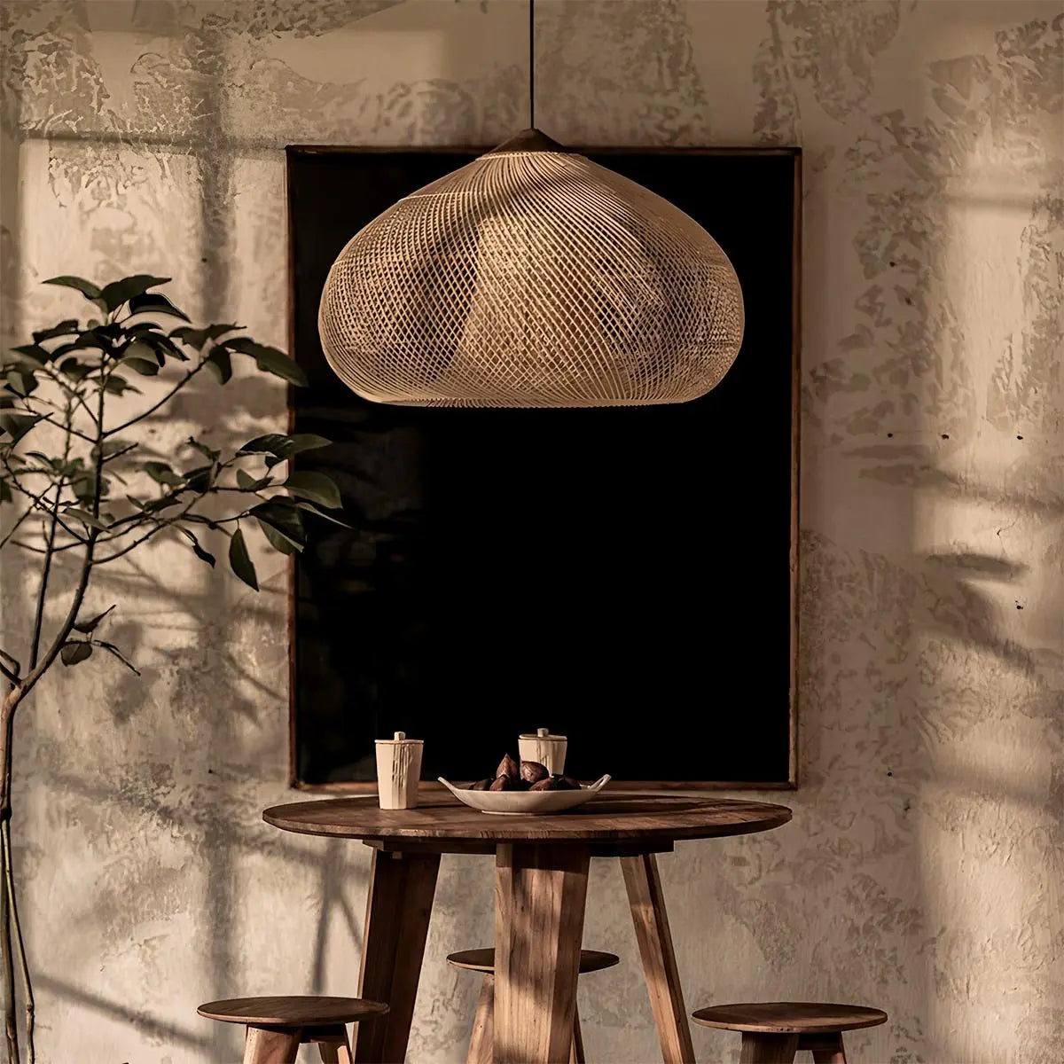 Feyran Rattan Lantern Pendant Light for Dining Room
