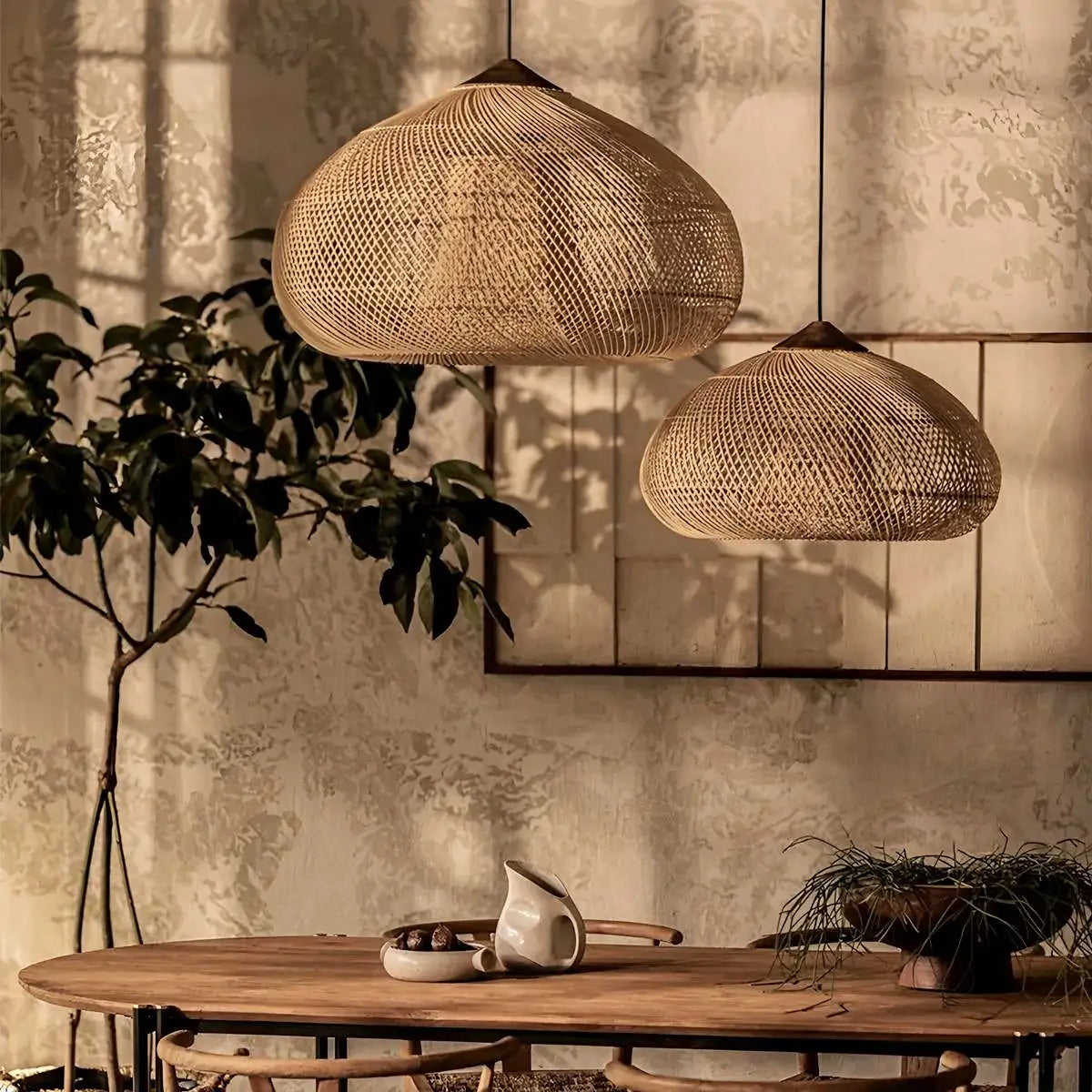 Feyran Rattan Lantern Pendant Light for Dining Room