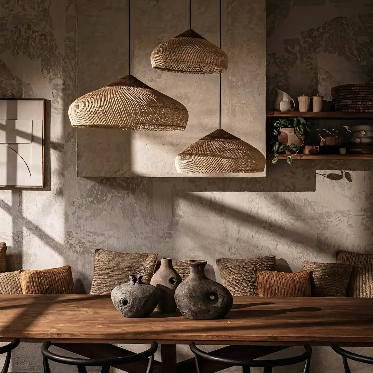 Feyran Rattan Lantern Pendant Light for Dining Room