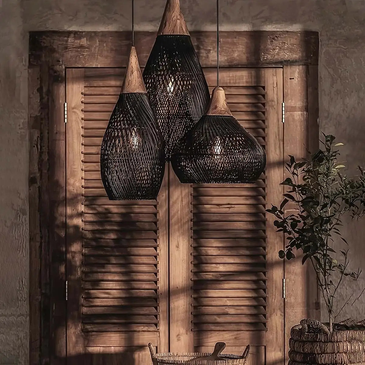Feyran Rattan Lantern Pendant Light for Dining Room