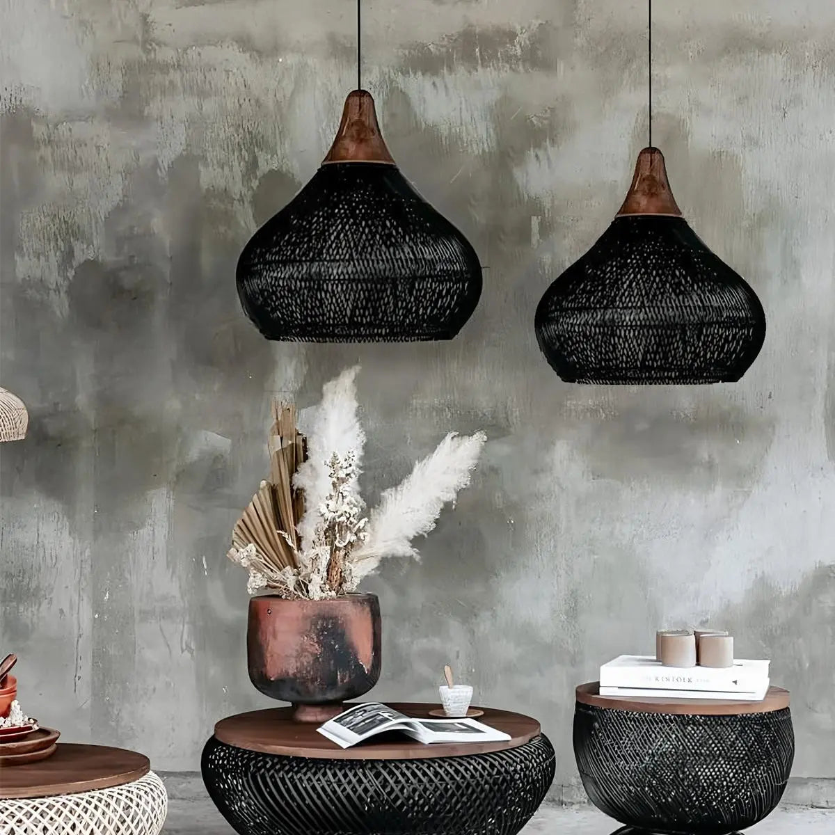 Feyran Rattan Lantern Pendant Light for Dining Room