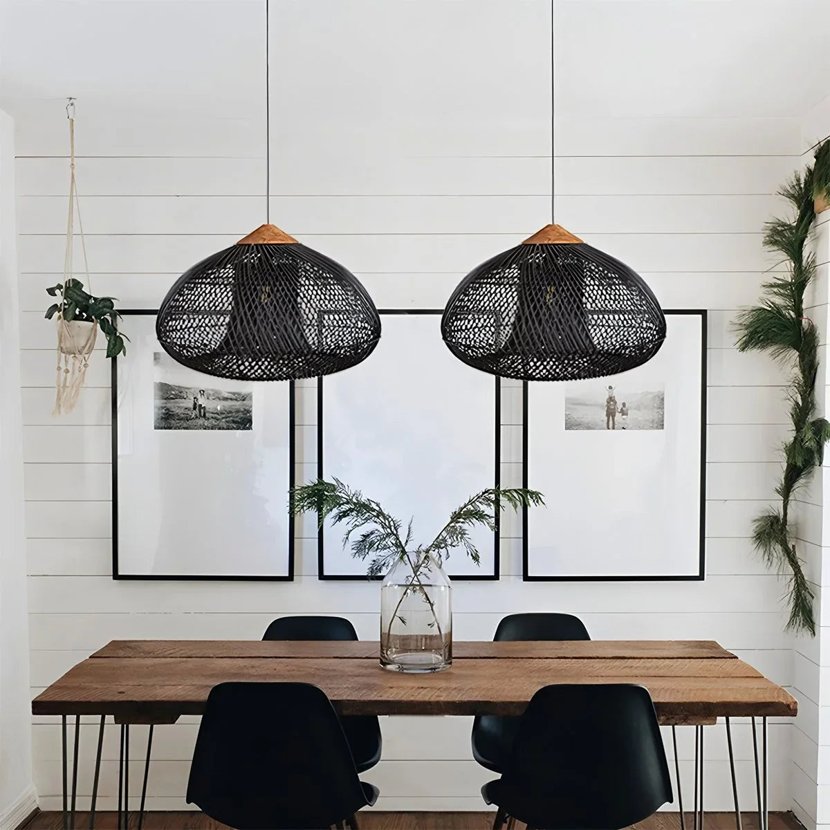 Feyran Rattan Lantern Pendant Light for Dining Room